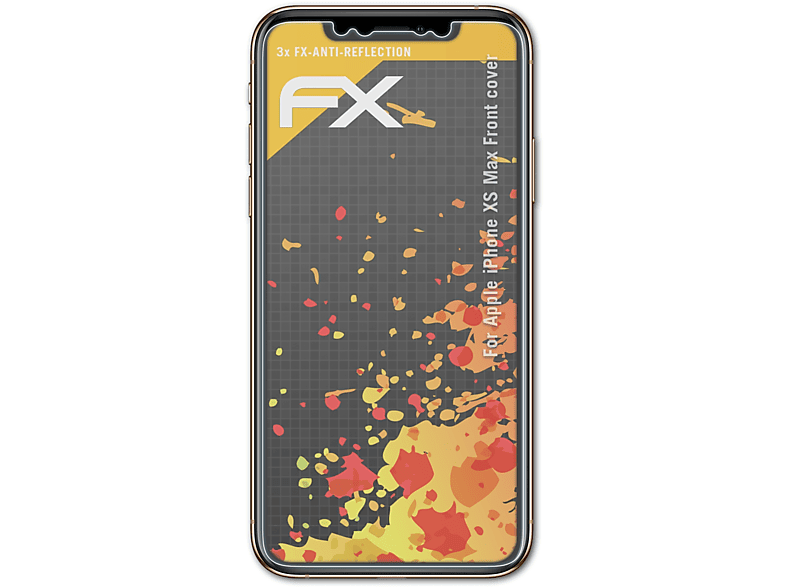 ATFOLIX 3x FX-Antireflex Displayschutz(für Apple iPhone XS Max (Front cover))