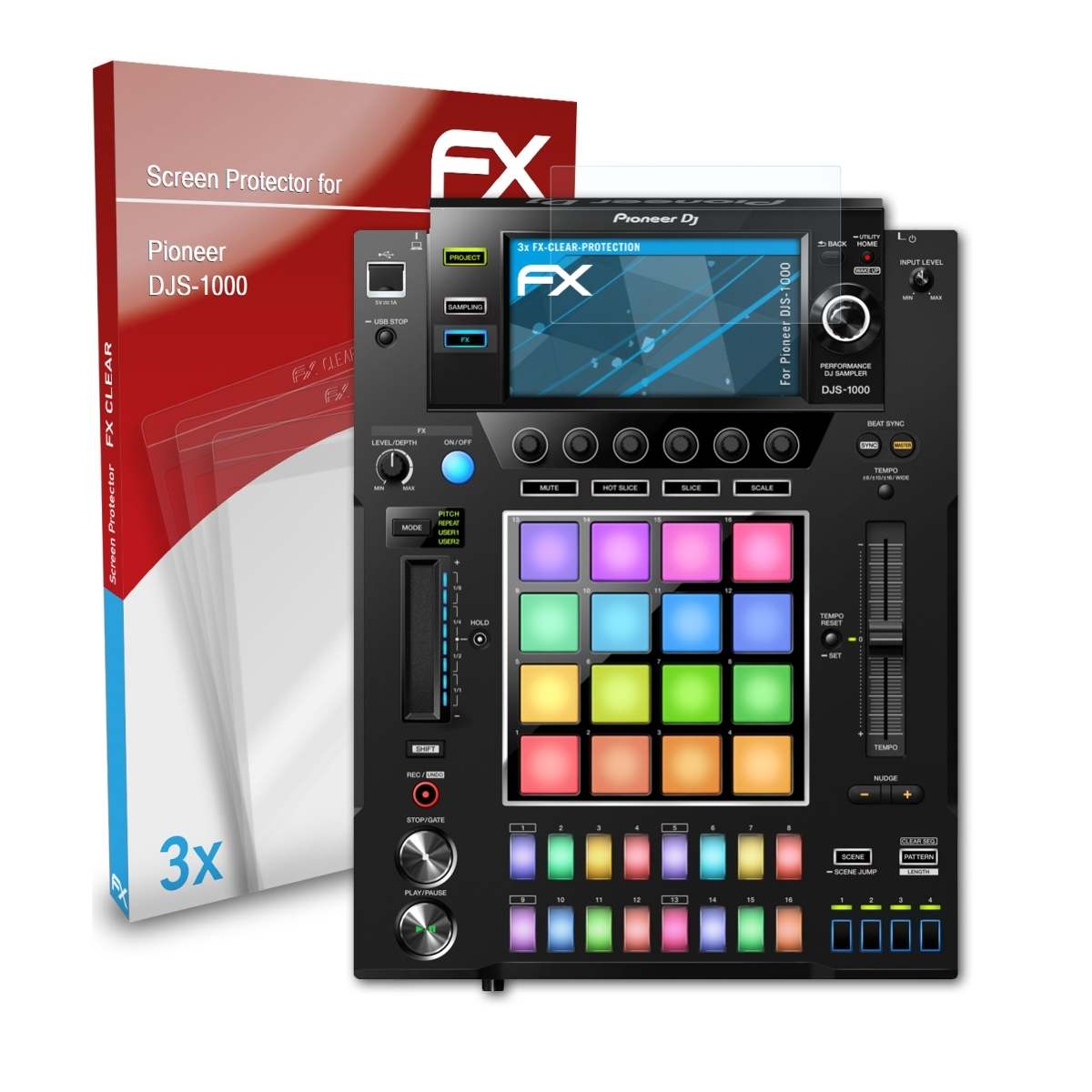 ATFOLIX 3x FX-Clear Displayschutz(für Pioneer DJS-1000)