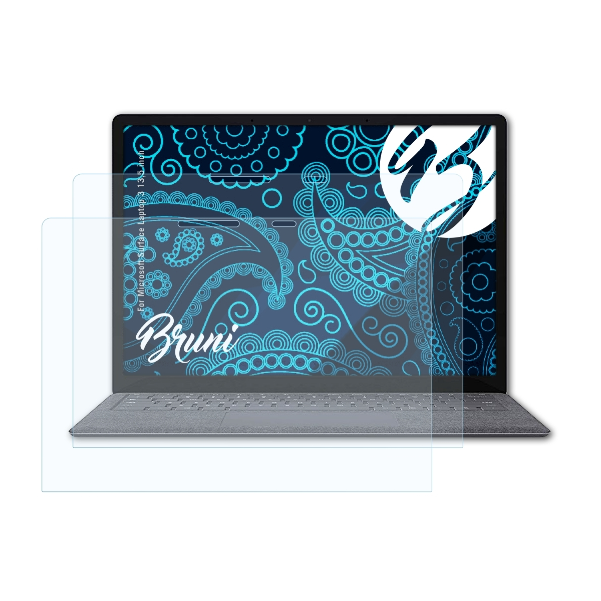 BRUNI 2x Laptop Schutzfolie(für (13,5 Microsoft 3 inch)) Surface Basics-Clear