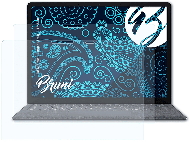 BRUNI 2x Basics-Clear Schutzfolie(für Microsoft Surface Laptop 3 (13,5 inch))