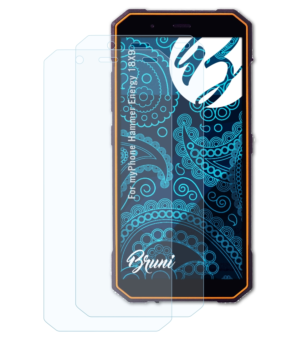BRUNI 2x Basics-Clear Schutzfolie(für Hammer Energy 18X9) myPhone