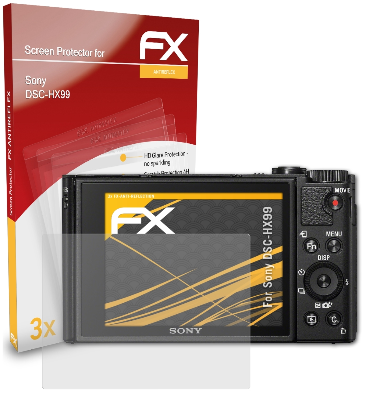 Displayschutz(für 3x ATFOLIX FX-Antireflex DSC-HX99) Sony