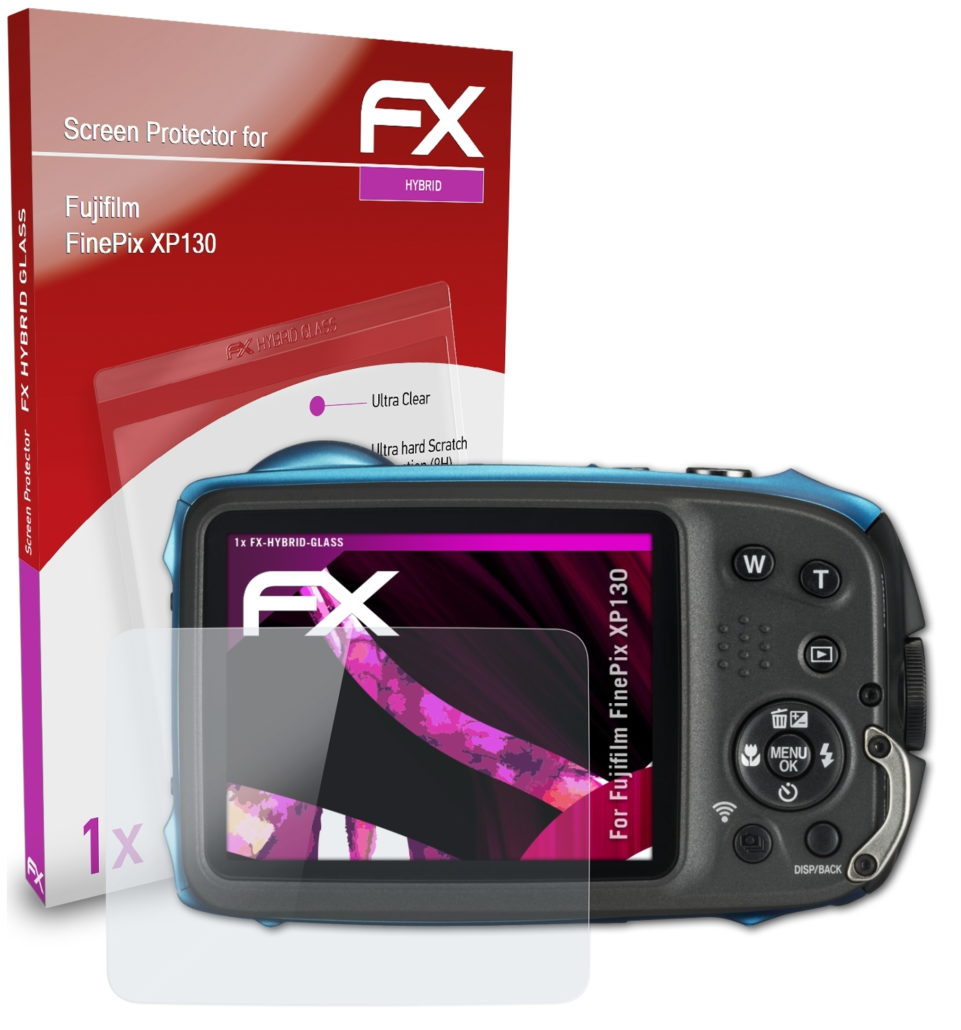 Fujifilm FinePix FX-Hybrid-Glass ATFOLIX XP130) Schutzglas(für
