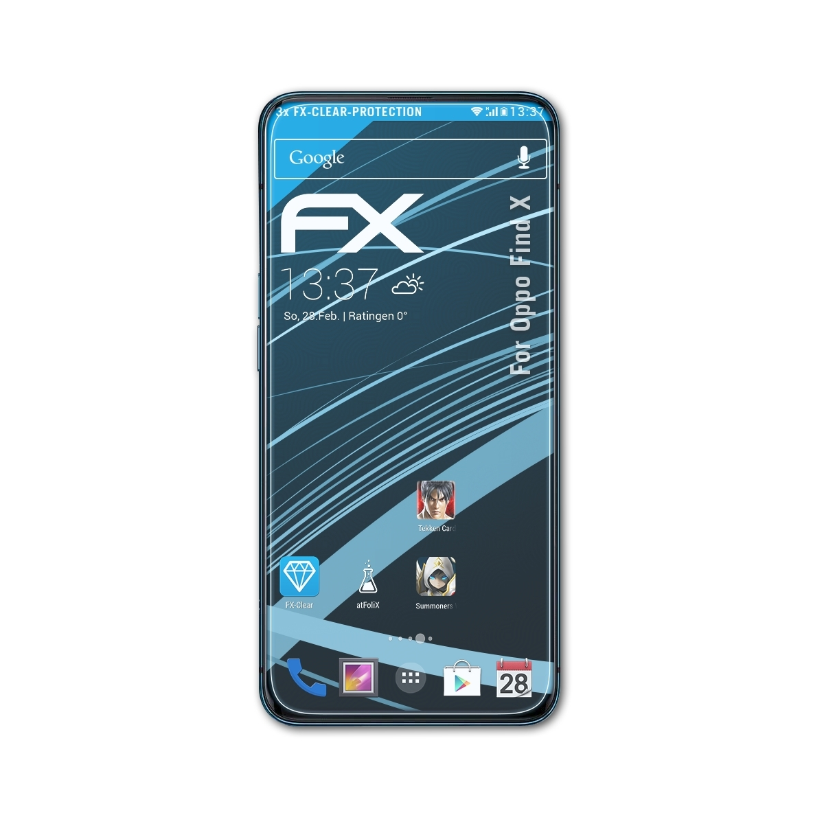 ATFOLIX Find Oppo 3x X) Displayschutz(für FX-Clear