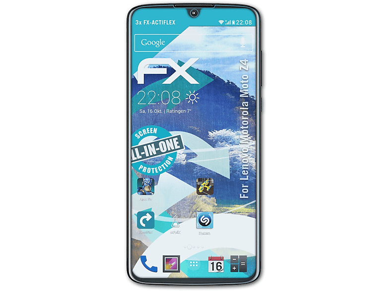 ATFOLIX 3x FX-ActiFleX Displayschutz(für Lenovo Motorola Moto Z4)