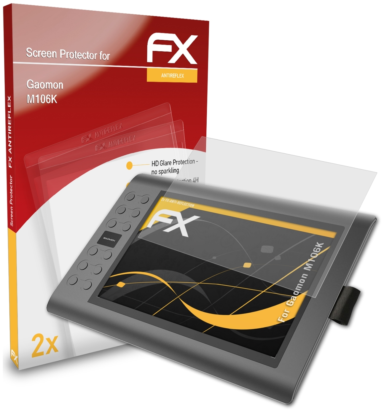 ATFOLIX 2x Gaomon FX-Antireflex M106K) Displayschutz(für