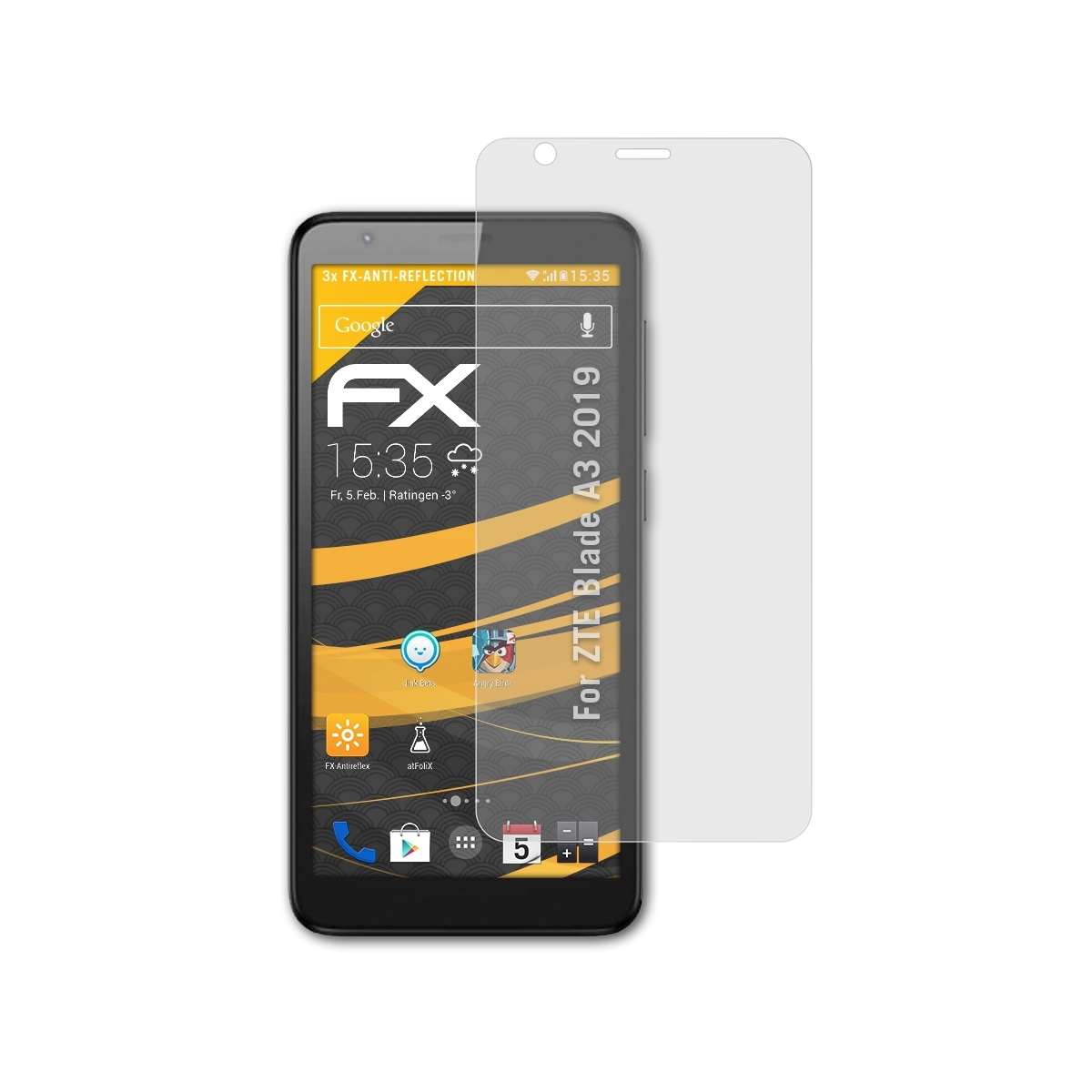FX-Antireflex ZTE ATFOLIX Blade Displayschutz(für A3 2019) 3x