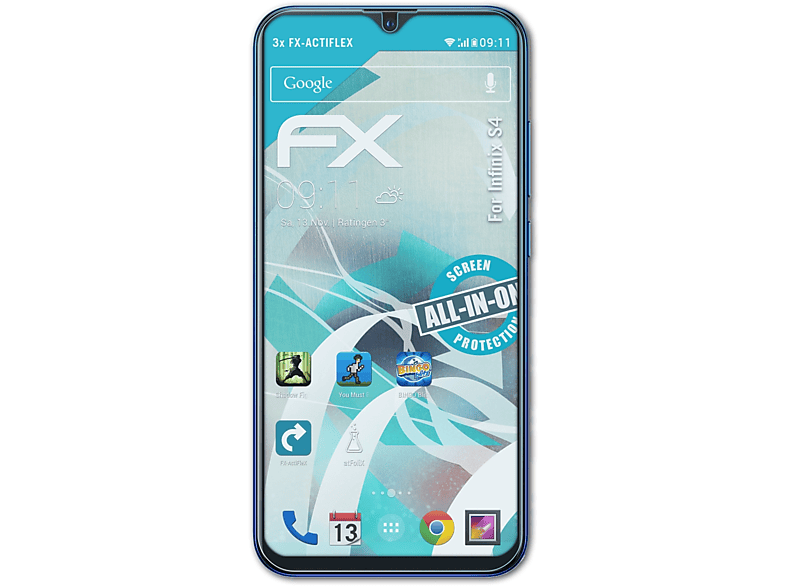 ATFOLIX 3x FX-ActiFleX Displayschutz(für Infinix S4)