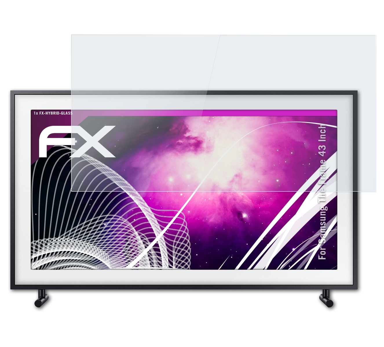 ATFOLIX FX-Hybrid-Glass Schutzglas(für Inch)) Samsung The Frame (43