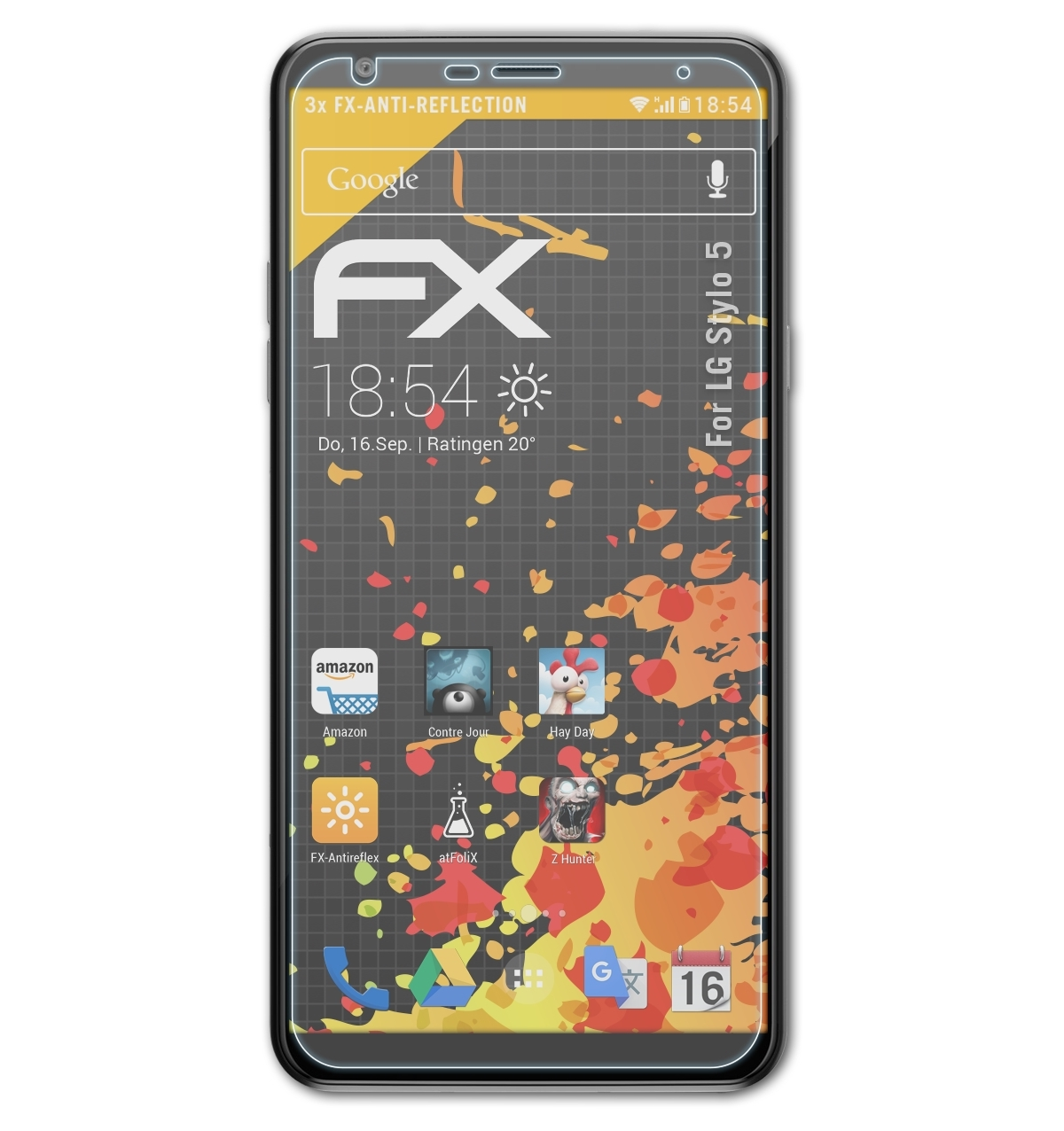 Displayschutz(für FX-Antireflex LG Stylo 3x ATFOLIX 5)