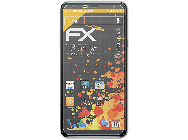 ATFOLIX 3x FX-Antireflex Displayschutz(für 5) LG Stylo