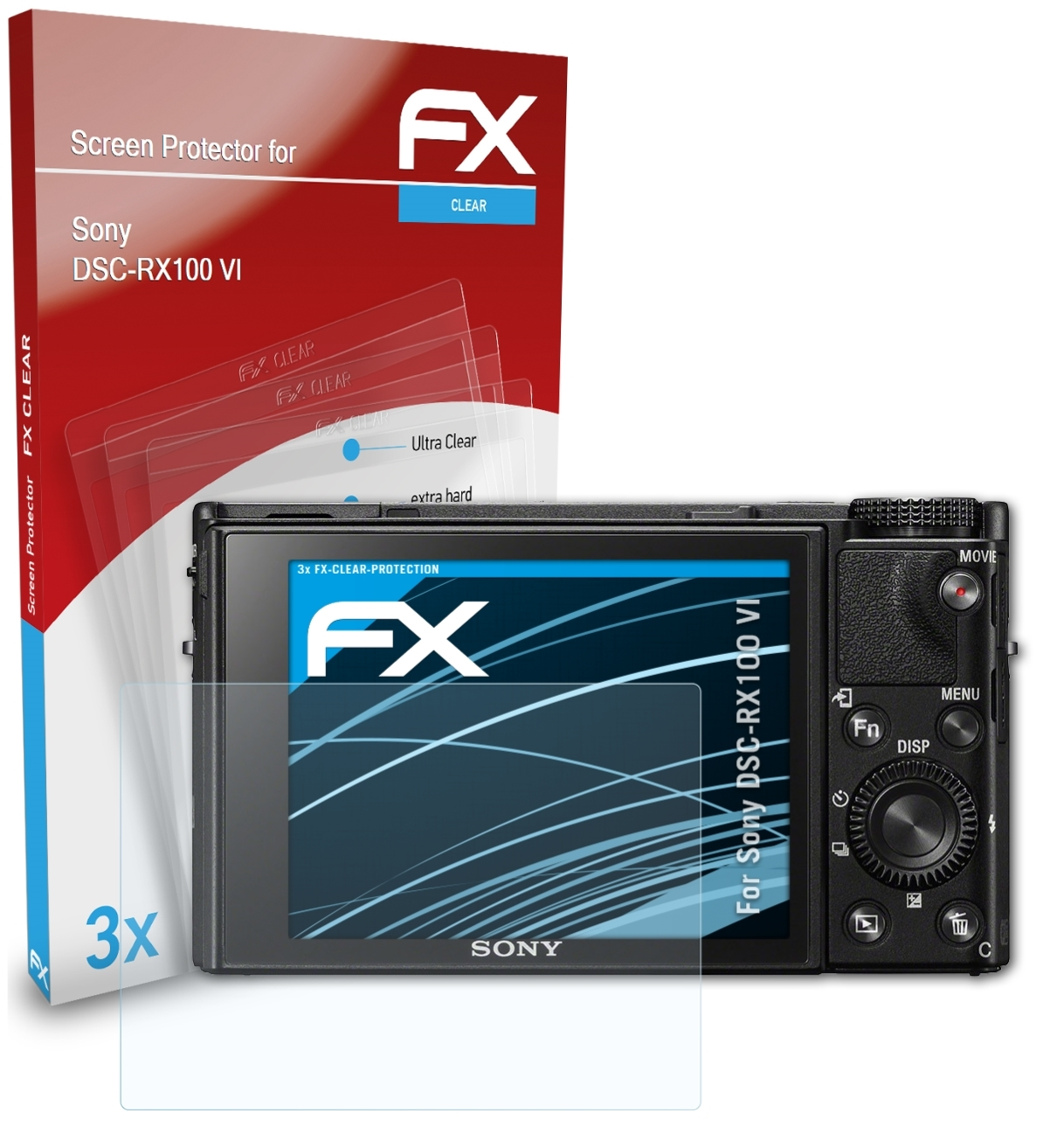 ATFOLIX 3x FX-Clear Displayschutz(für Sony VI) DSC-RX100