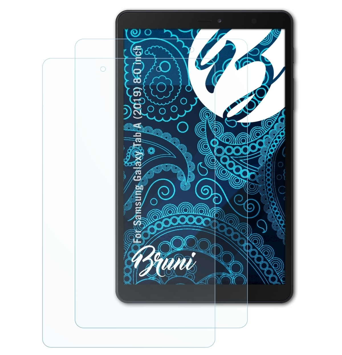 BRUNI 2x Basics-Clear Samsung Tab A Schutzfolie(für inch)) (8.0 Galaxy (2019)