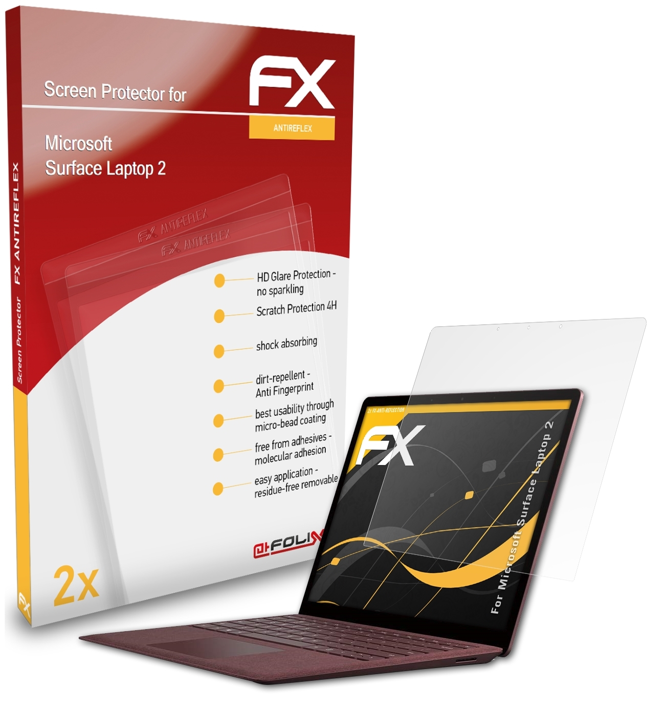 ATFOLIX 2x FX-Antireflex Microsoft Laptop Surface 2) Displayschutz(für