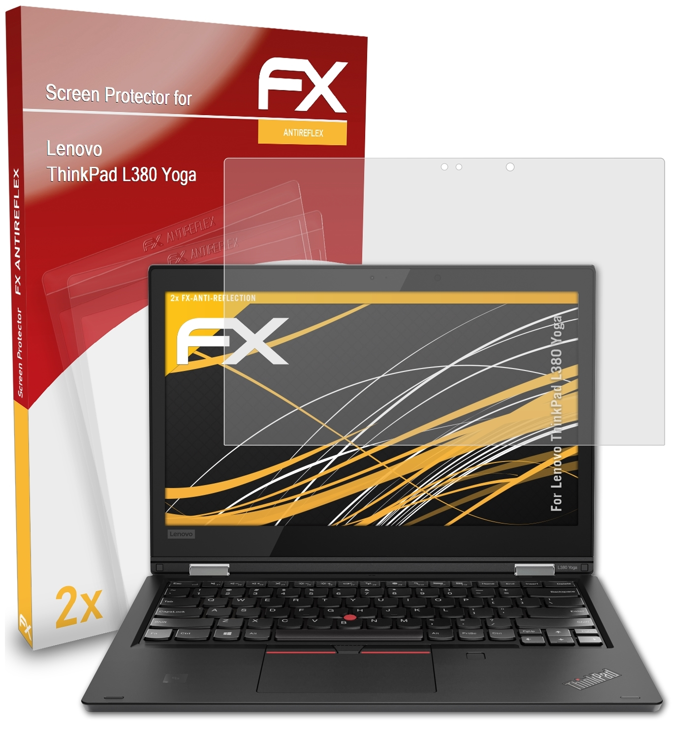 ATFOLIX 2x FX-Antireflex Displayschutz(für ThinkPad Lenovo L380 Yoga)