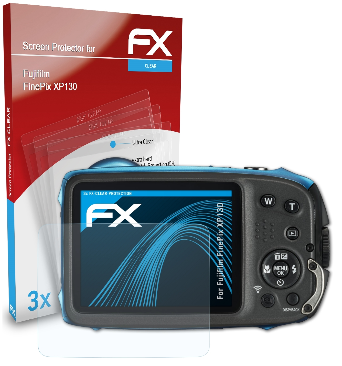 ATFOLIX 3x FX-Clear Displayschutz(für Fujifilm XP130) FinePix