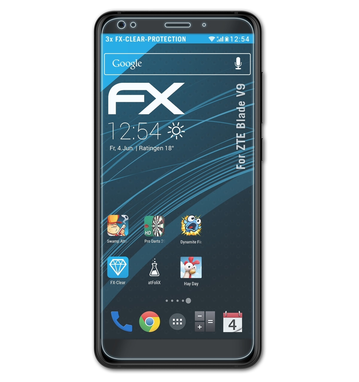 Blade 3x Displayschutz(für V9) ATFOLIX FX-Clear ZTE