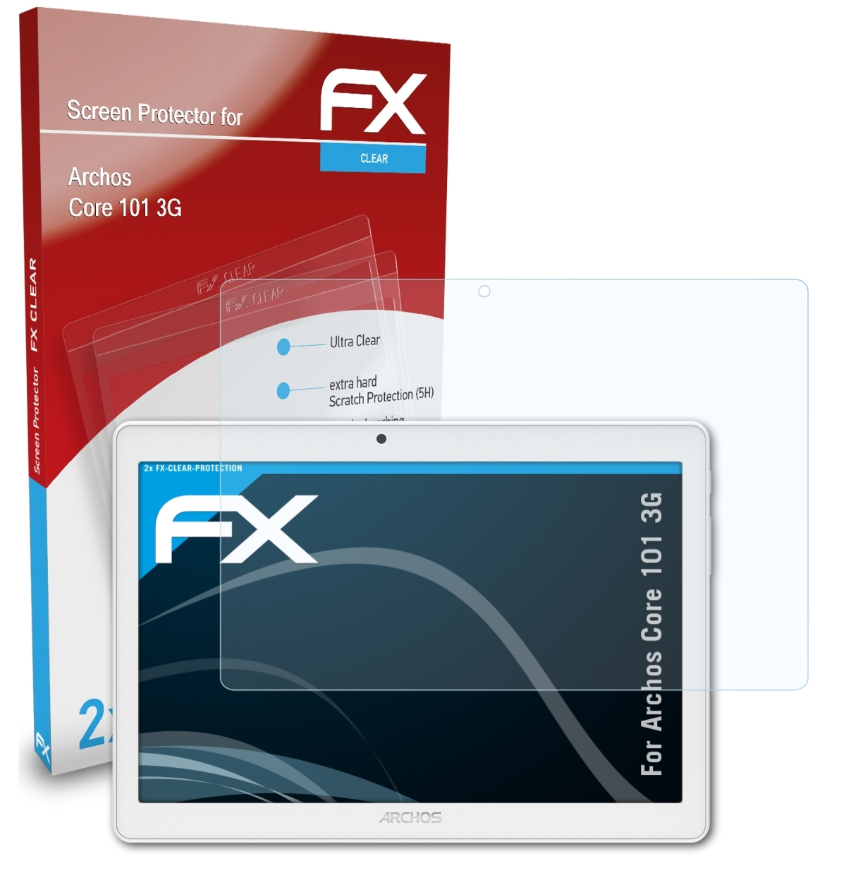 ATFOLIX 2x FX-Clear 3G) Archos 101 Core Displayschutz(für