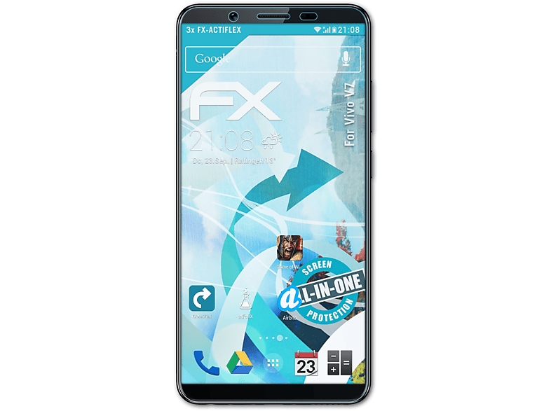 ATFOLIX 3x Vivo V7) FX-ActiFleX Displayschutz(für