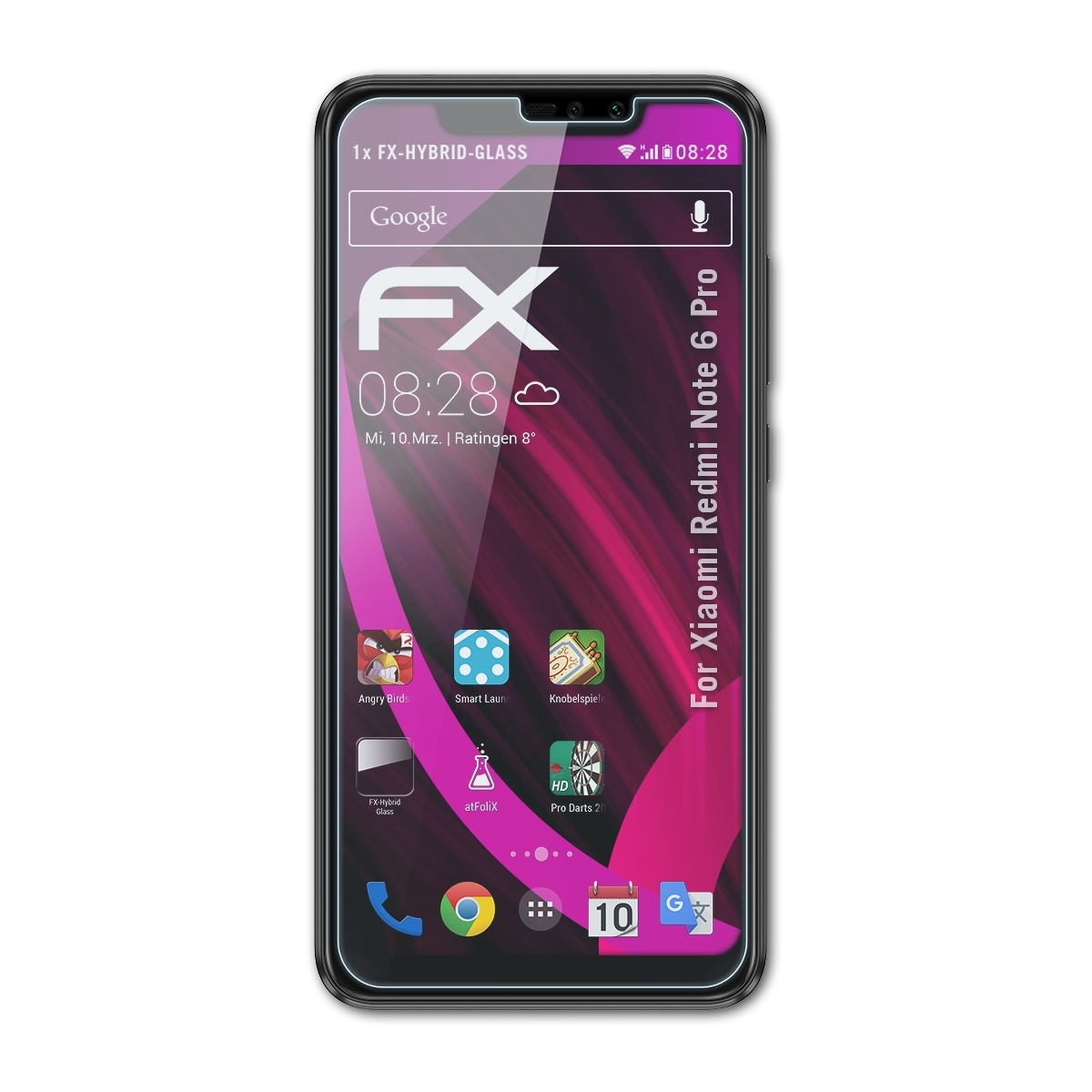 ATFOLIX FX-Hybrid-Glass Note Redmi Xiaomi Pro) Schutzglas(für 6