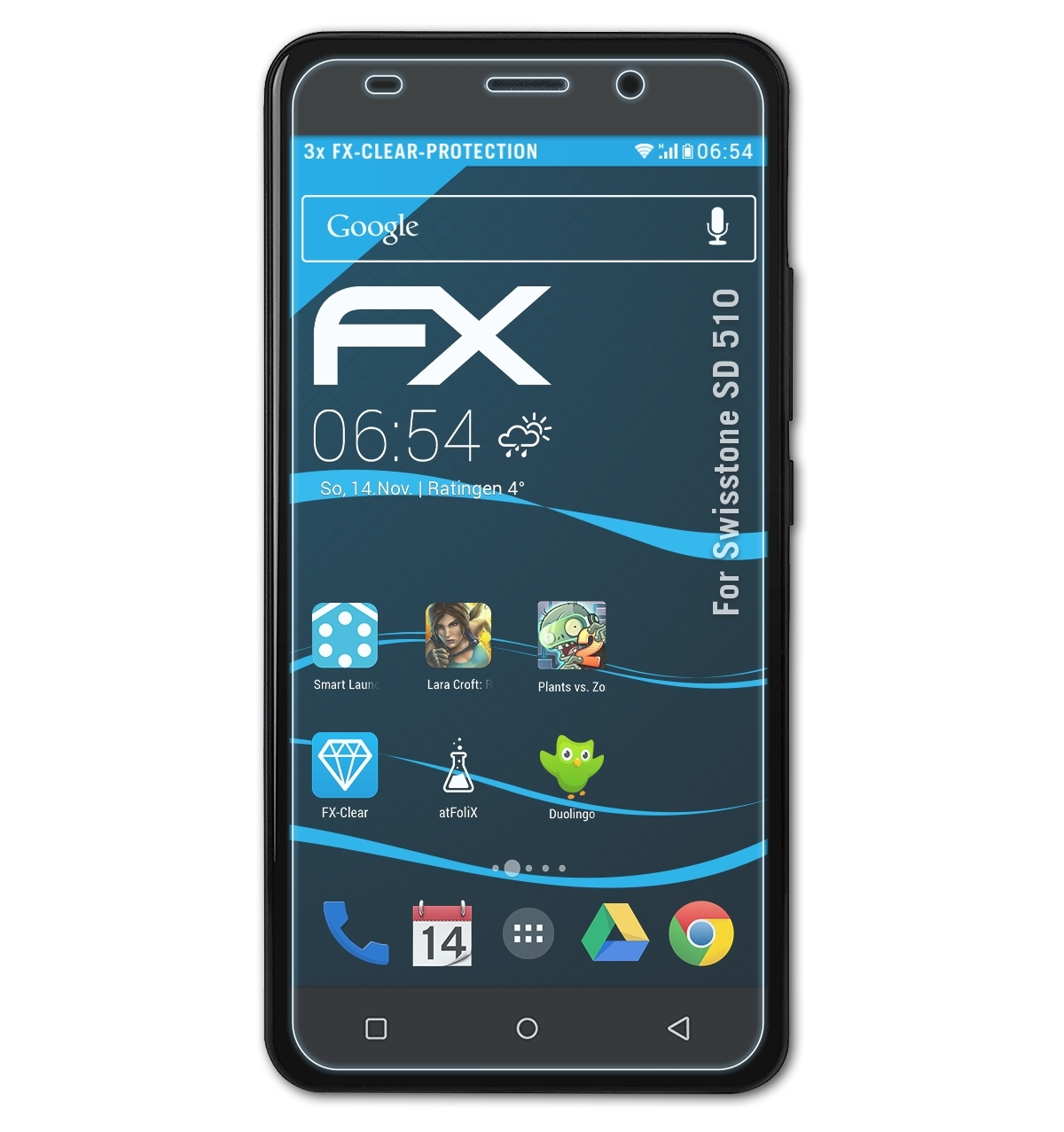 ATFOLIX 3x FX-Clear Displayschutz(für Swisstone SD 510)