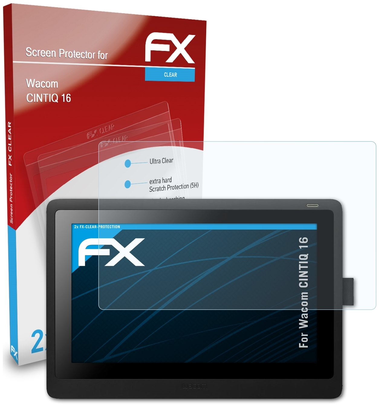 FX-Clear 2x 16) Displayschutz(für CINTIQ ATFOLIX Wacom