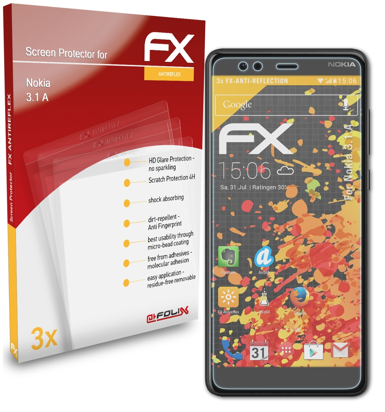 ATFOLIX 3x FX-Antireflex 3.1 A) Displayschutz(für Nokia