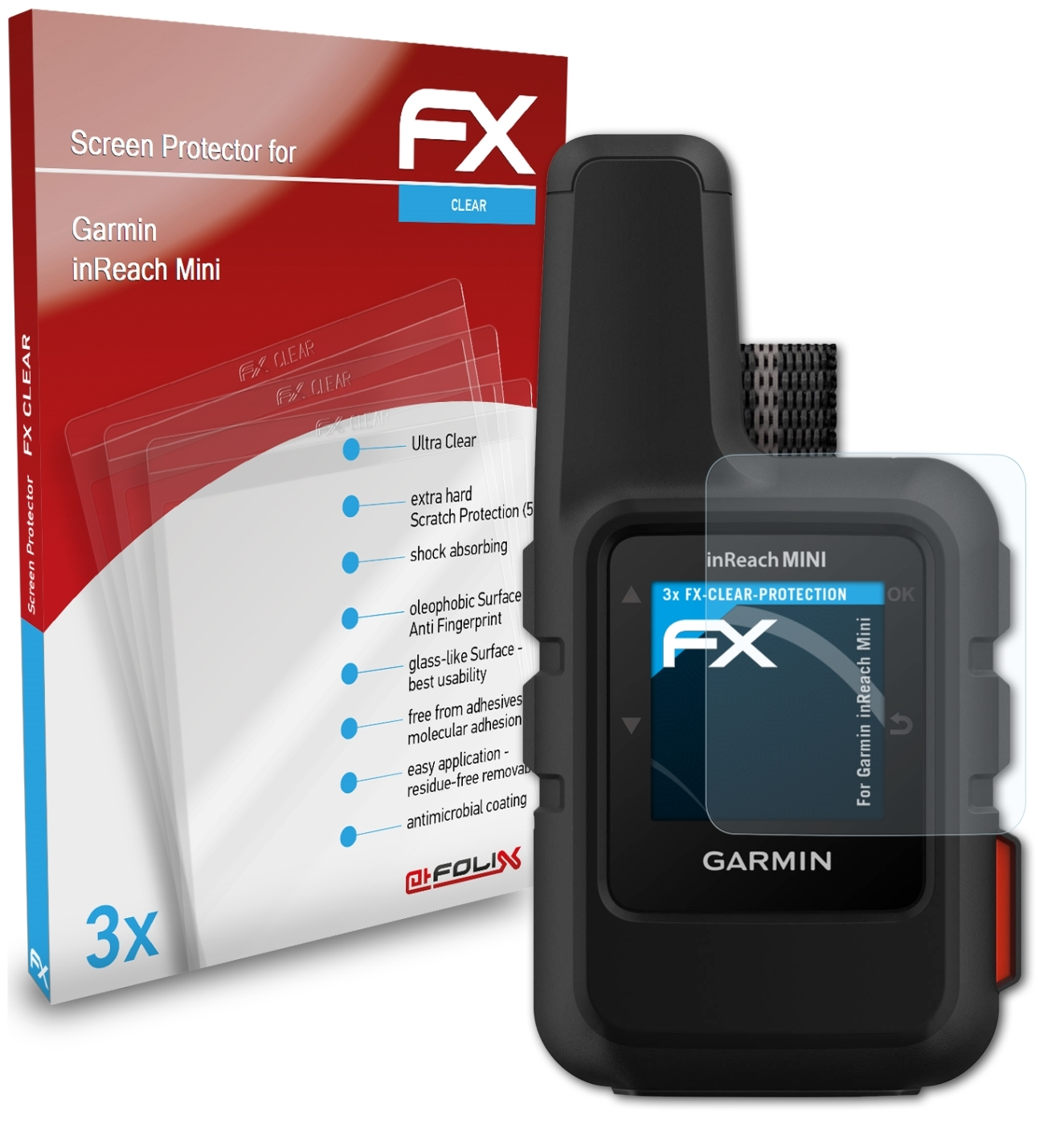 Garmin FX-Clear ATFOLIX 3x Mini) Displayschutz(für inReach