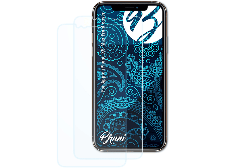 BRUNI 2x Basics-Clear Schutzfolie(für Apple iPhone XS cover)) (Front Max