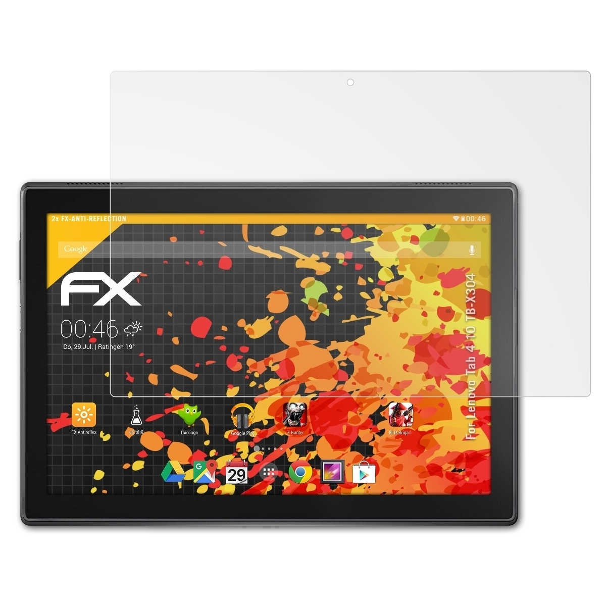 4 FX-Antireflex Displayschutz(für ATFOLIX 10 Tab Lenovo 2x (TB-X304))