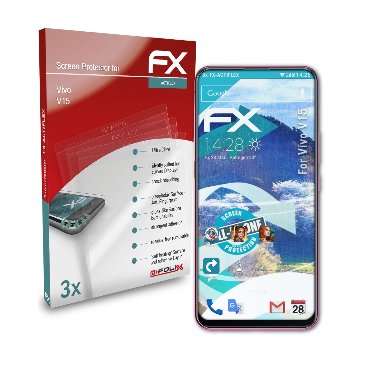Displayschutz(für Vivo 3x FX-ActiFleX ATFOLIX V15)