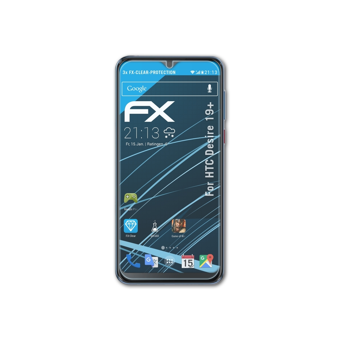 ATFOLIX 3x FX-Clear Displayschutz(für Desire HTC 19+)