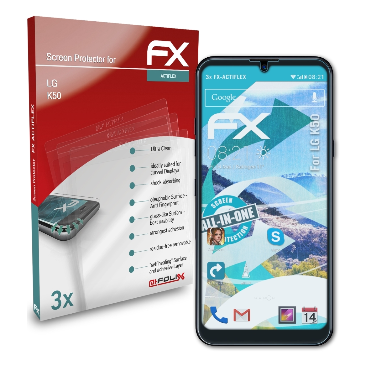 ATFOLIX 3x FX-ActiFleX K50) LG Displayschutz(für