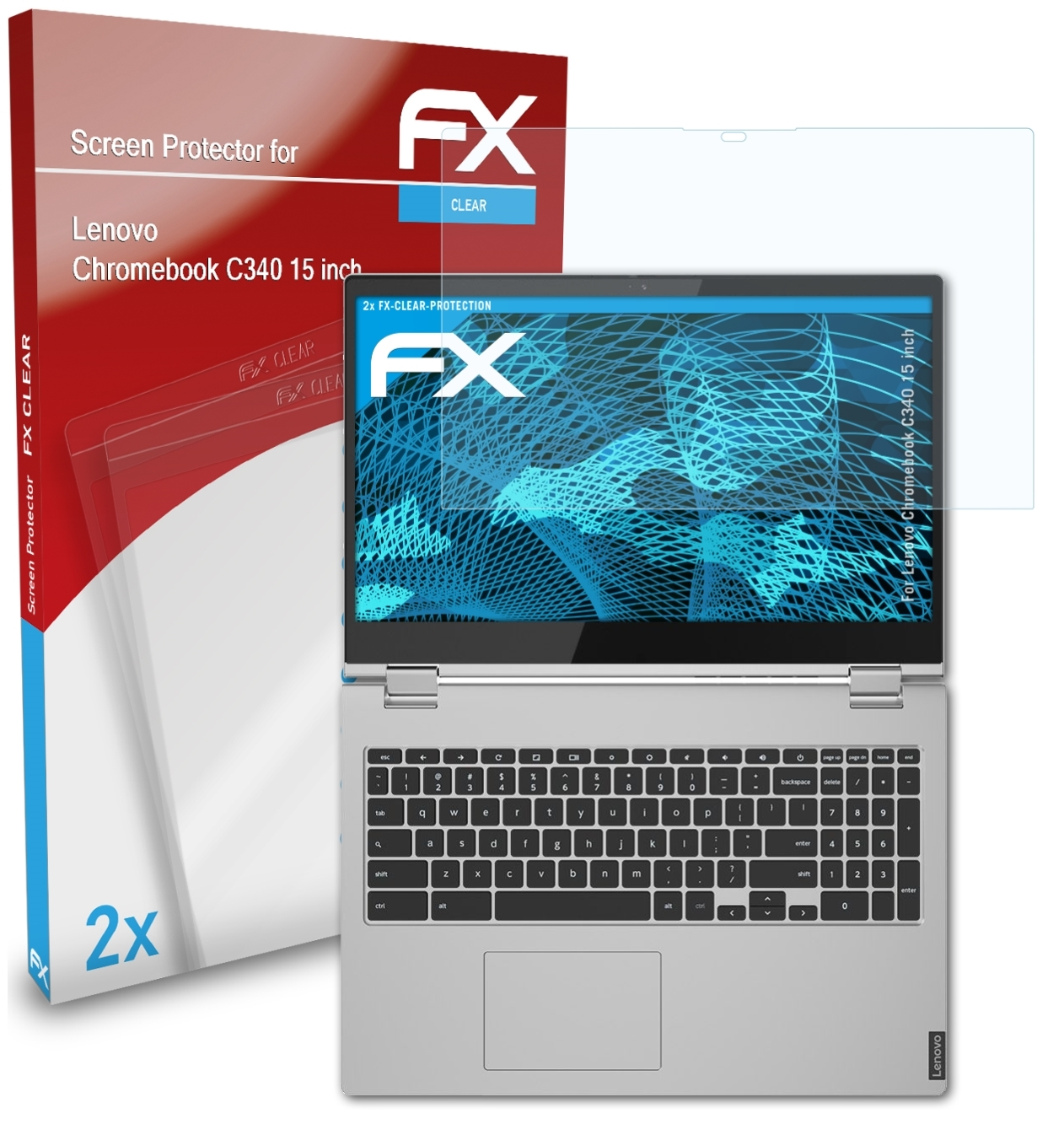 Displayschutz(für (15 FX-Clear ATFOLIX Lenovo Chromebook inch)) C340 2x