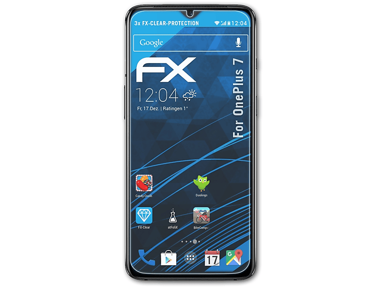 ATFOLIX 3x FX-Clear Displayschutz(für OnePlus 7)