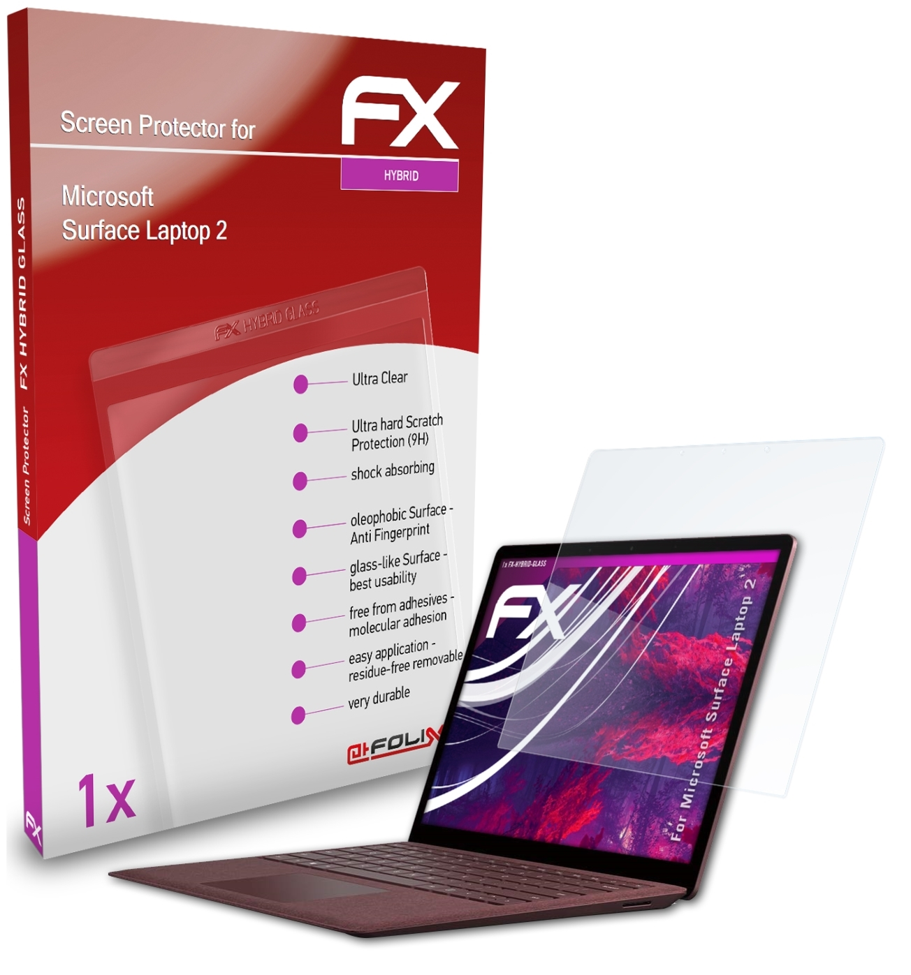 ATFOLIX FX-Hybrid-Glass Schutzglas(für Microsoft Surface Laptop 2)
