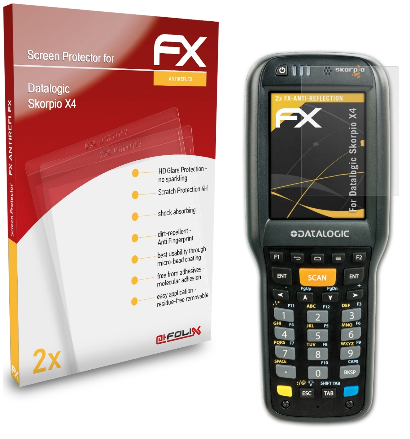 Skorpio FX-Antireflex Datalogic Displayschutz(für ATFOLIX 2x X4)