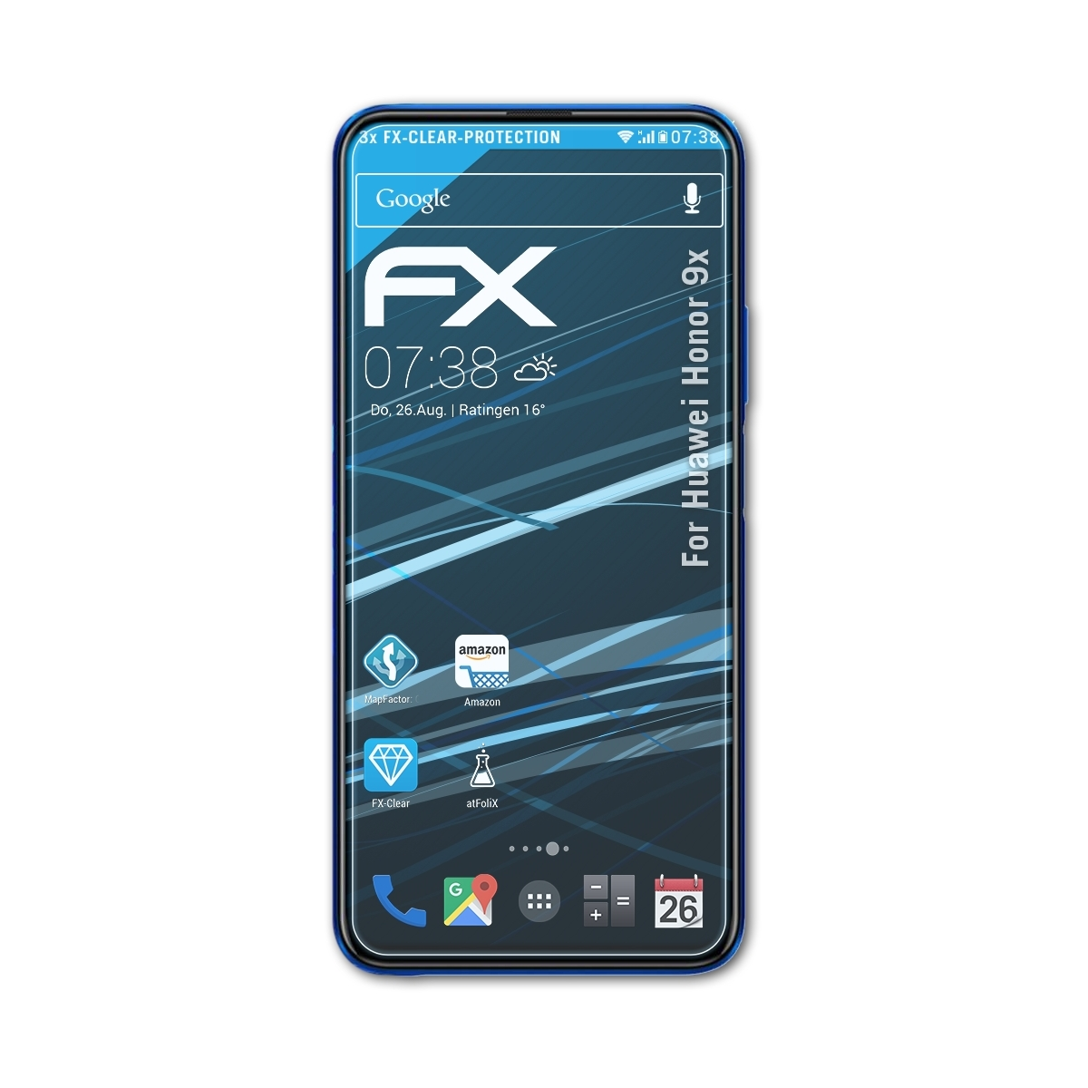 3x 9x) Displayschutz(für Huawei Honor FX-Clear ATFOLIX