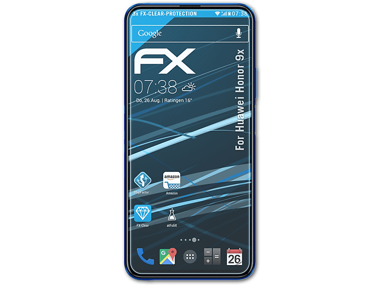 3x FX-Clear Huawei Displayschutz(für ATFOLIX 9x) Honor