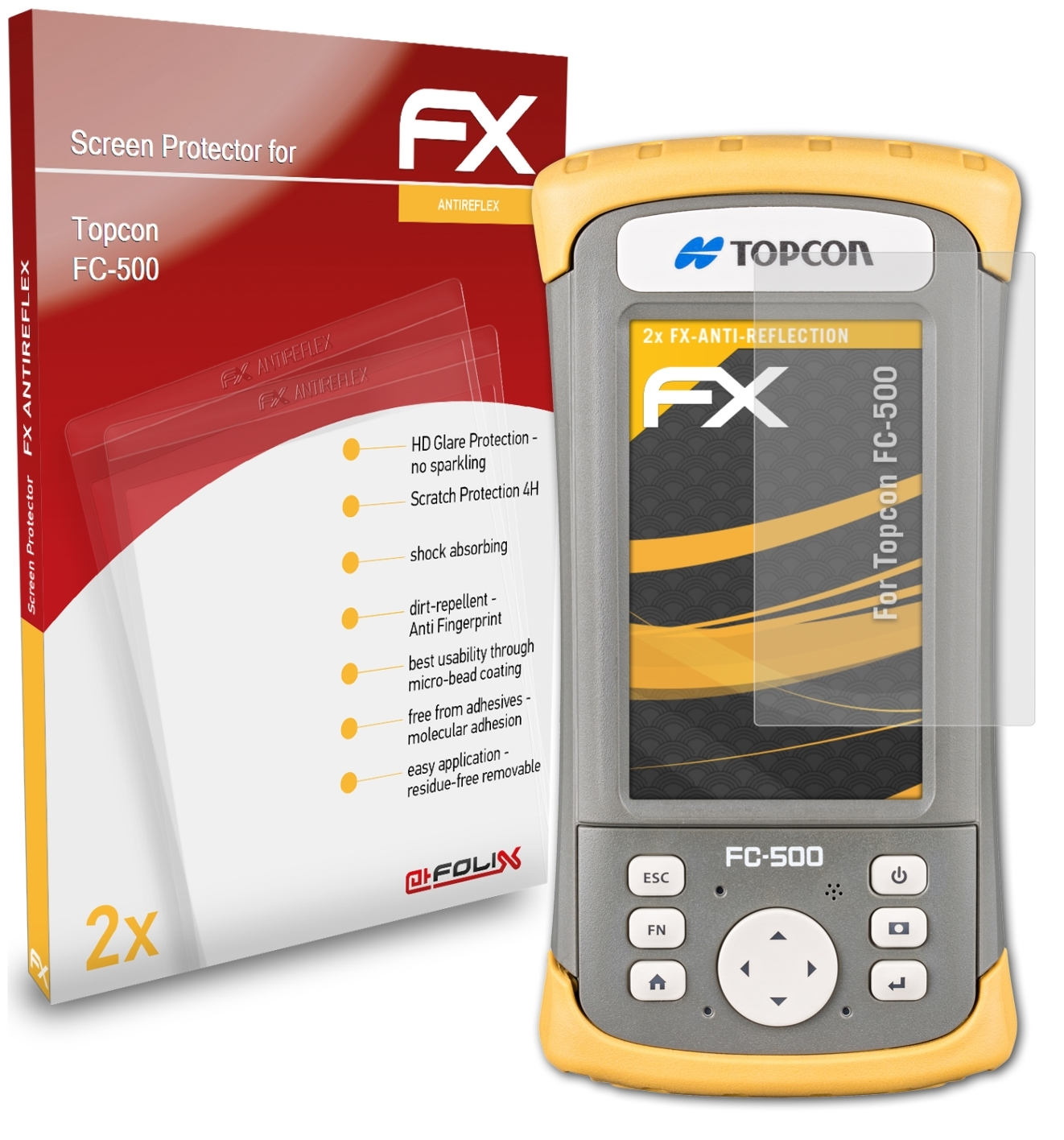 2x Topcon FC-500) FX-Antireflex Displayschutz(für ATFOLIX