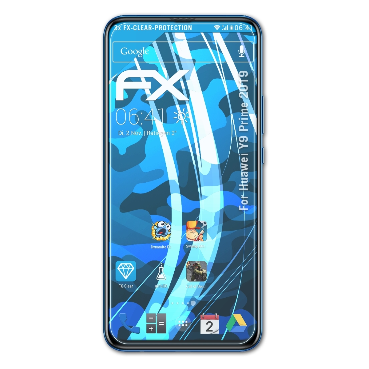 ATFOLIX 3x FX-Clear Displayschutz(für 2019) Huawei Y9 Prime
