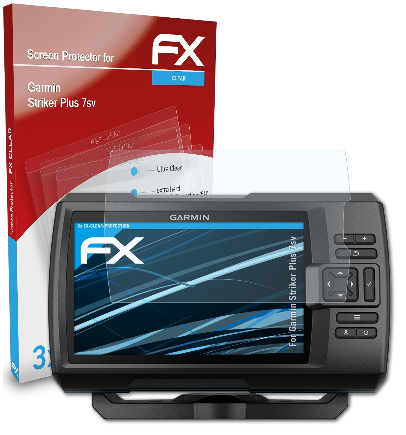 Striker Garmin ATFOLIX 7sv) 3x Plus FX-Clear Displayschutz(für