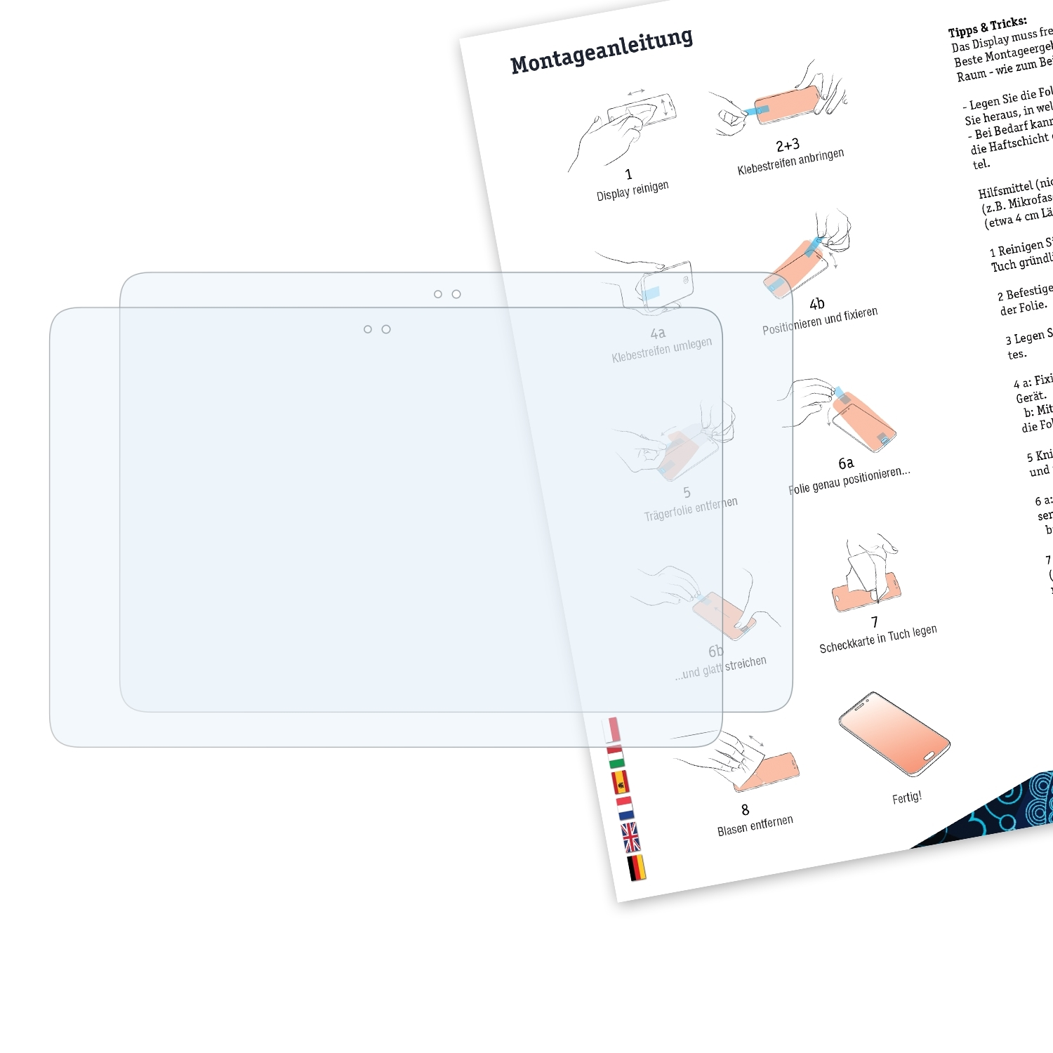BRUNI 2x Basics-Clear Schutzfolie(für ProBook x360 G1 HP EE) 11