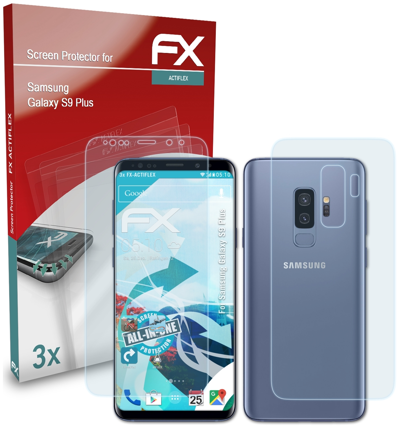 S9 ATFOLIX Plus) FX-ActiFleX Galaxy Samsung 3x Displayschutz(für