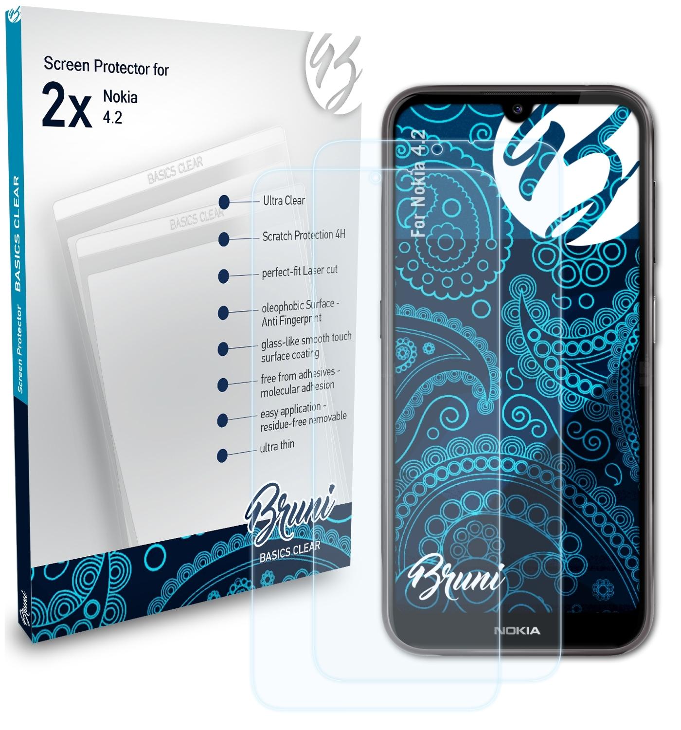 Basics-Clear 4.2) 2x BRUNI Nokia Schutzfolie(für