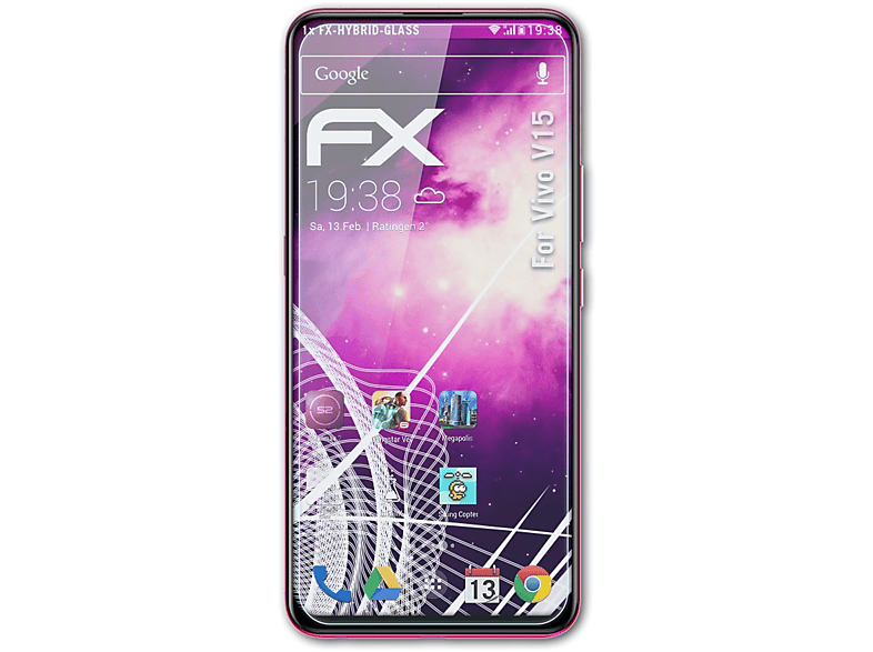 FX-Hybrid-Glass Vivo V15) ATFOLIX Schutzglas(für