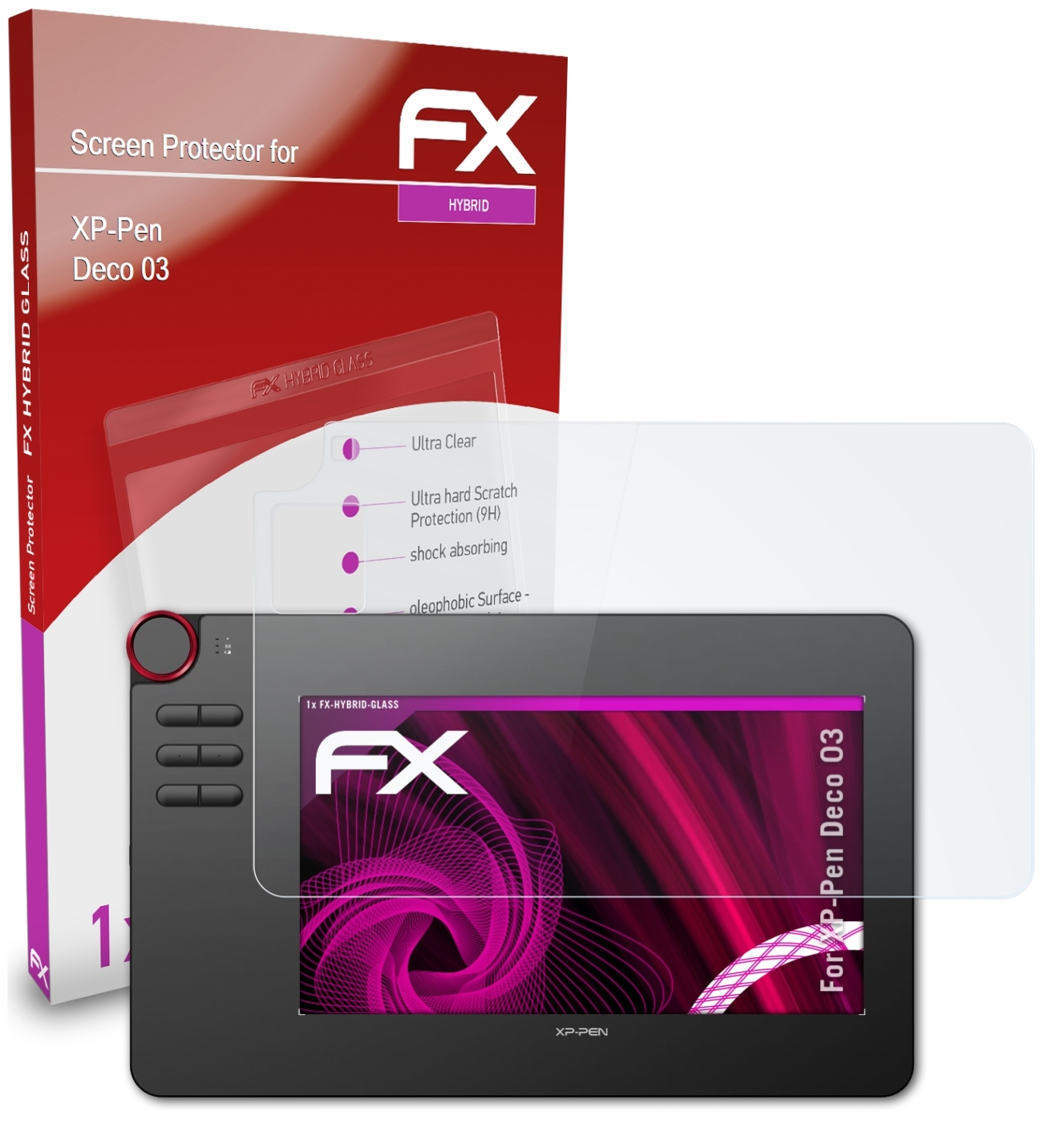 ATFOLIX FX-Hybrid-Glass 03) XP-PEN Deco Schutzglas(für