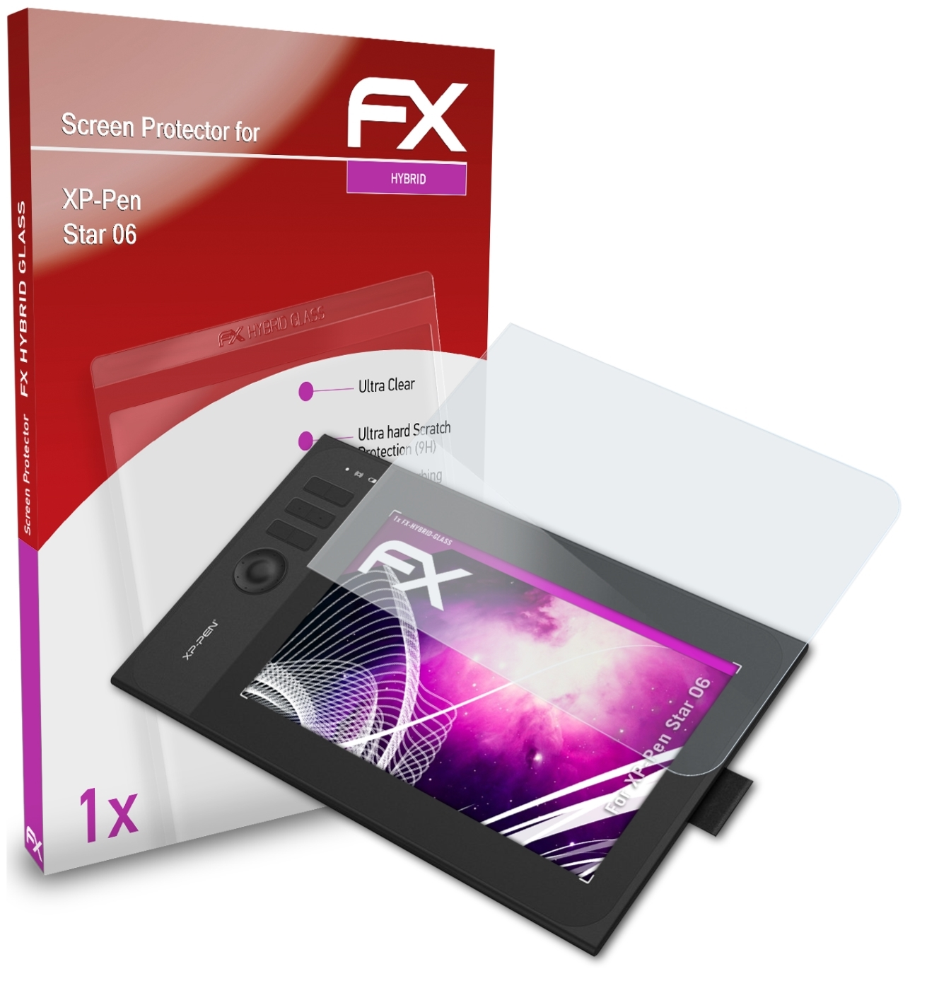 FX-Hybrid-Glass Star ATFOLIX Schutzglas(für 06) XP-PEN