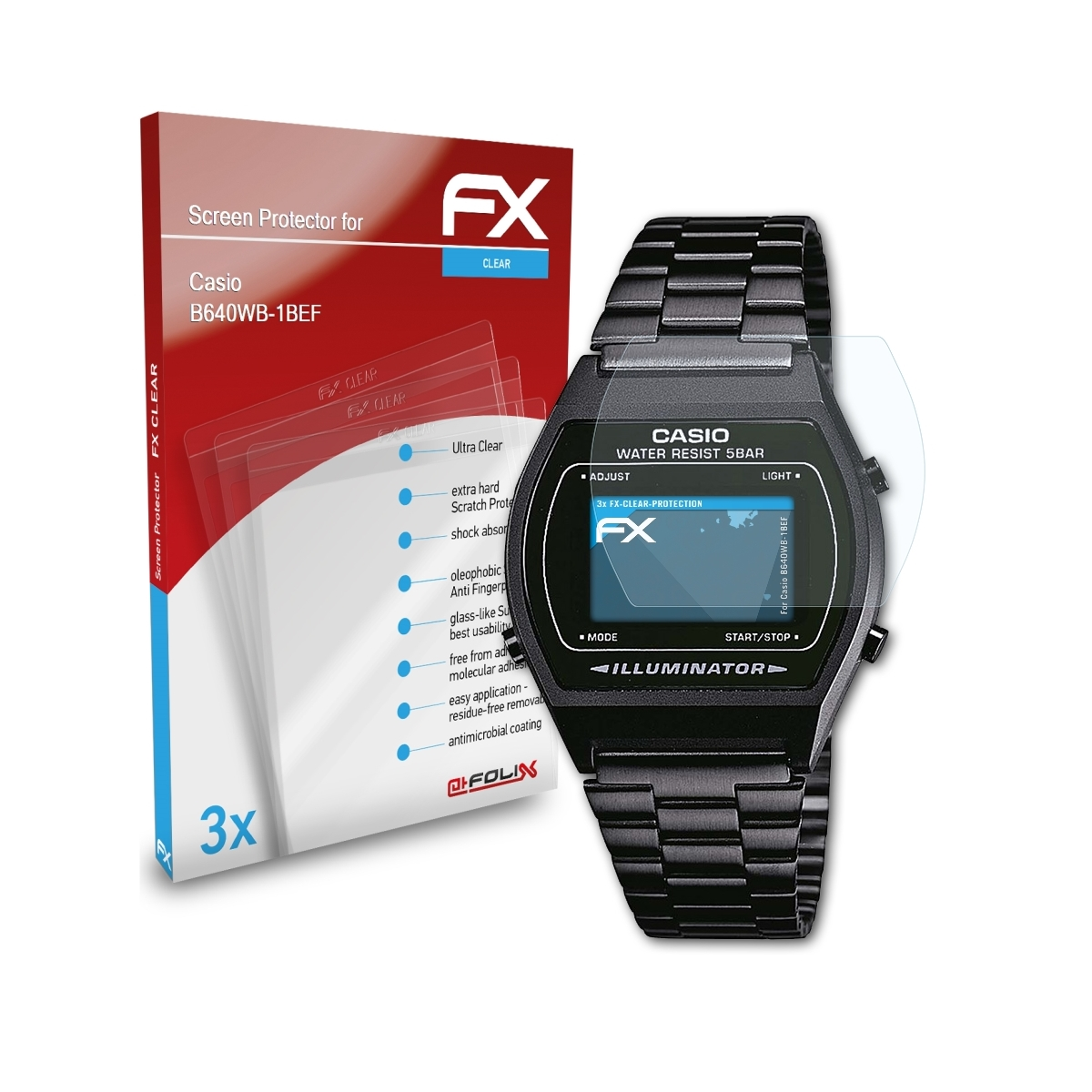 Displayschutz(für 3x ATFOLIX B640WB-1BEF) Casio FX-Clear