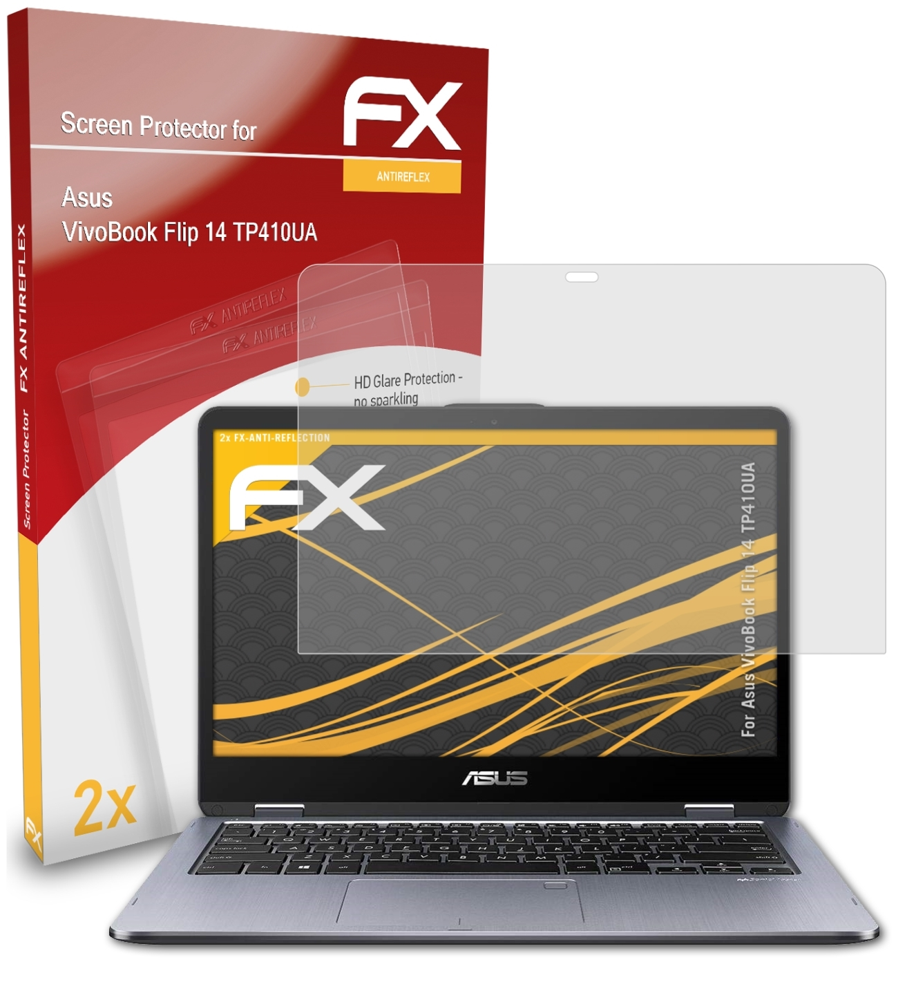 14 Flip 2x Displayschutz(für ATFOLIX VivoBook Asus (TP410UA)) FX-Antireflex
